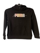 NEW PUMA Youth Sz 7/8 Fleece Hoodie, Black, Pastel Puma Logo - $15.83