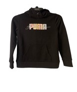 NEW PUMA Youth Sz 7/8 Fleece Hoodie, Black, Pastel Puma Logo - £12.41 GBP