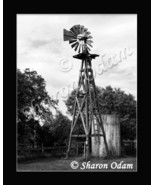 Texas Windmill in Black and White - Fine Art Print - WM0027BW - £13.77 GBP
