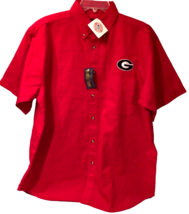 $9.99 Georgia Bulldogs Red NCAA Vintage 90s Button Short Sleeve Shirt SEC S New - £7.88 GBP