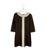 BCBGMaxAzria Ponte Knit Mini Shift Dress Size S Dark Brown Colorblock St... - $367.29 MXN