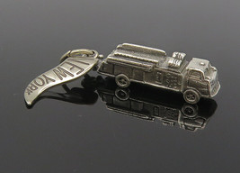 925 Sterling Silver - Vintage Petite Fire Truck New York Flag Pendant - PT9071 - £21.96 GBP