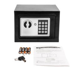 17E Home Use Electronic Password Steel Plate Safe Box Black - £39.50 GBP