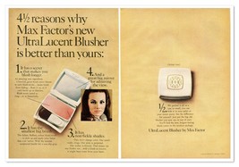 Max Factor UltraLucent Blusher Retro Cosmetics Vintage 1968 2-Page Magazine Ad - £9.83 GBP