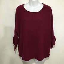 Essei M Burgundy Ribbed Pullover Sweater 3/4 Sleeves Made in USA - £19.12 GBP