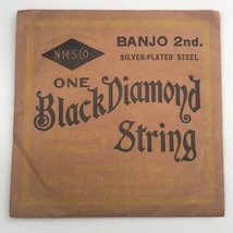 Banjo 2nd String Antique NMS Co Black Diamond Silver Played Steel NOS In... - $12.50
