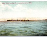 Lake Vessels Passing In Harbor Ashtabula Ohio OH  UNP DB Postcard N24 - $3.91