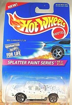 1996 Hot Wheels #411 Splatter Paint Series 4/4 &#39;80s CAMARO Z-28 White w/5Spokes - $8.75