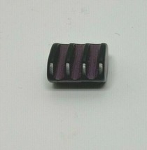 Purple and Black Ridged Bakelite Button - £20.25 GBP