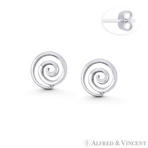 Spiral Swirl Design Celtic Irish Symbol Charm .925 Sterling Silver Stud Earrings - £12.94 GBP