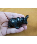 (Y-HIP-728) Black onyx roaring HIPPO Hippopotamus Gemstone figurine gem ... - $23.36