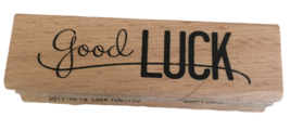 Hampton Art Rubber Stamp Good Luck Words Small Card Making Sentiment - £3.18 GBP