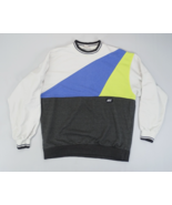 Vintage 80s Nike Diagonal Color Block Yellow White Blue Sweatshirt Sz L ... - £56.00 GBP