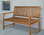 Laurel 59.1&quot; 3-Seat Slat-Back 600-Lbs Support Acacia Wood Outdoor Garden... - $367.99