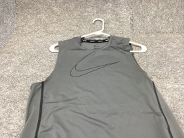 Nike Shirt Mens Small Gray Pro Slim Dri Fit Sleeveless Tank Swoosh Running - £7.50 GBP