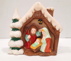 VTG 80&#39;s Enesco Ceramic Nativity Scene Made in Sri Lanka Baby Jesus Mary Joseph - £9.79 GBP