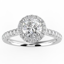 1ct Natural Diamond G-H Color SI Clarity Round Shape Halo Stunning Ring - £2,492.71 GBP
