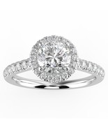 1ct Natural Diamond G-H Color SI Clarity Round Shape Halo Stunning Ring - £2,464.03 GBP