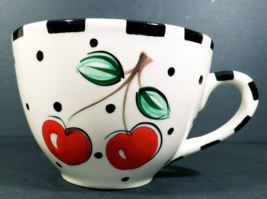 Mary Engelbreit Studio Art Black and Red Cherries Mug No Saucer 3.5&quot; x 5&quot; USA - £23.83 GBP