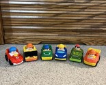 Lot Of 6 Fisher Price Wheelies Garbage Truck Race car Dump Truck Skid Steer - £17.45 GBP