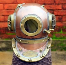Old Vintage Nautical Antique Copper Finish Us Navy Mark V Scuba Diving Helmet - £635.79 GBP