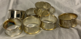 8 Vintage Silver Plate Rolled Edge Napkin Rings Hong Kong - £7.51 GBP