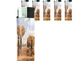 Set of 5 Lighters Refillable Electronic Elephant Design-008 Wildlife Ani... - £12.62 GBP