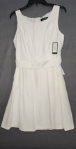 Nine West Dress Sleeveless Fit Flare Lined White Sparkle Womens Sz 8 New - £19.94 GBP
