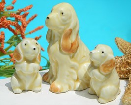 Vintage Cocker Spaniel Dog Family Pups Japan Porcelain Figurines - £15.65 GBP