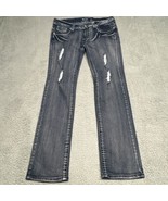 VIP Women&#39;s Size 9/10 Blue Skinny Distressed Dark Wash Cotton Blend Stre... - $17.19 CAD
