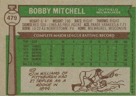 1976 Topps Home Run  Bobby Mitchell 479 Brewers EX - £0.74 GBP