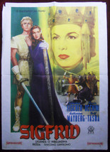 1957 Original Movie Poster Sigfrido Siegfried Gentilomo Dragons Blood German - £82.06 GBP