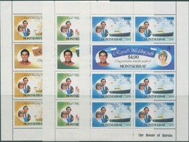 Montserrat 1981 SG510-515 Royal Wedding sheets set MNH - $8.02