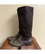 DIESEL Style Lab 40 US 9 Distressed Leather Riding Boots Green Brown - $1,882.81 MXN