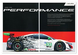 Print Ad Acura NSX G13 Race Car New Sportscar 2017 2-Page Advertisement - $12.30