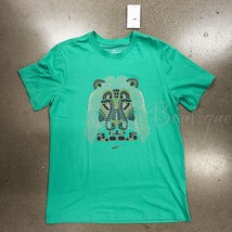 NWT Nike DX2271-372 Men Dri-Fit Tee Shirt Lebron James Lion Graphic Green Size M - £19.53 GBP