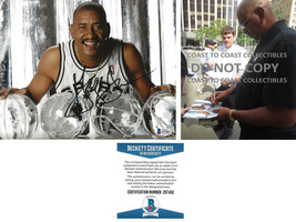 George Gervin signed San Antonio Spurs basketball 8x10 photo proof Beckett COA. - £103.18 GBP