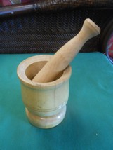 Vintage Wood MORTAR &amp; PESTLE - £9.95 GBP