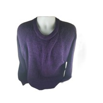 Mens Expressions Sweater Purple Crewneck Acrylic Large RN42000 Ribbed Slouchy - £9.67 GBP