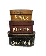 Always Kiss Me Goodnight Stacking Nesting Boxes Primitive Country Decor ... - $347.57 MXN