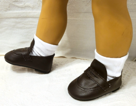 Brown Penny Loafers Girl or Boy ~ Quality Shoes for 18&quot; American Girl Do... - £5.53 GBP