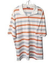 Nike Golf Dri Fit Striped Polo Shirt Size XXL Orange Blue Sporty Busines... - £13.38 GBP