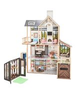 New Kidkraft Lakeview Villa Wooden 59" Dollhouse &amp; Greenhouse, 13 Play P... - $399.95
