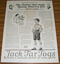 1923 Vintage Print Ad Jack Tar Togs Clothes for Boys Baltimore,Maryland - £12.57 GBP