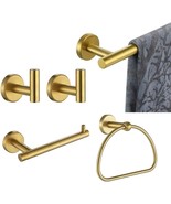 Jqk Bathroom Hardware Set Gold, 5-Piece Bath Accessories Set Brushed Gol... - €67,18 EUR