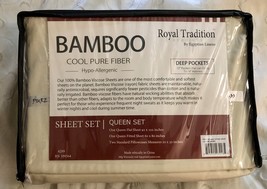 Egyptian Bedding Luxurious Rayon from Bamboo Sheet Set Queen ( Ivory ) - £79.89 GBP