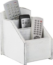 Mygift 3-Slot Vintage White Wood Tv Caddy Remote Control Media Storage - $38.49