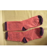 Playful purple kitties on pink socks Sz S (5-6) - $2.00
