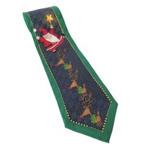 Cool Yule Hallmark Santa Claus Reindeer Funny Christmas Novelty Silk Necktie - £17.11 GBP
