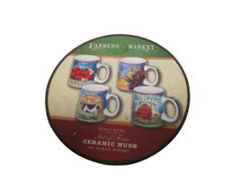 Set Of 4 Mugs Gift Set Cracker Barrel Susan Winget Farmers Market Milk Honey - £15.60 GBP